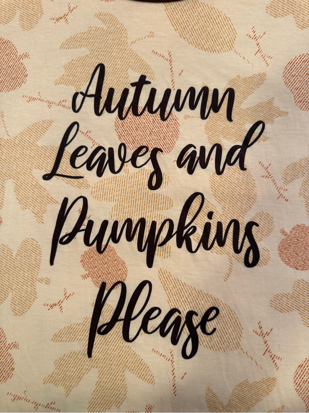 LuLaRoe Liv Women's Top Cream and Leaves with Brown Trim